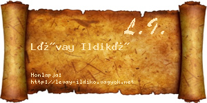 Lévay Ildikó névjegykártya